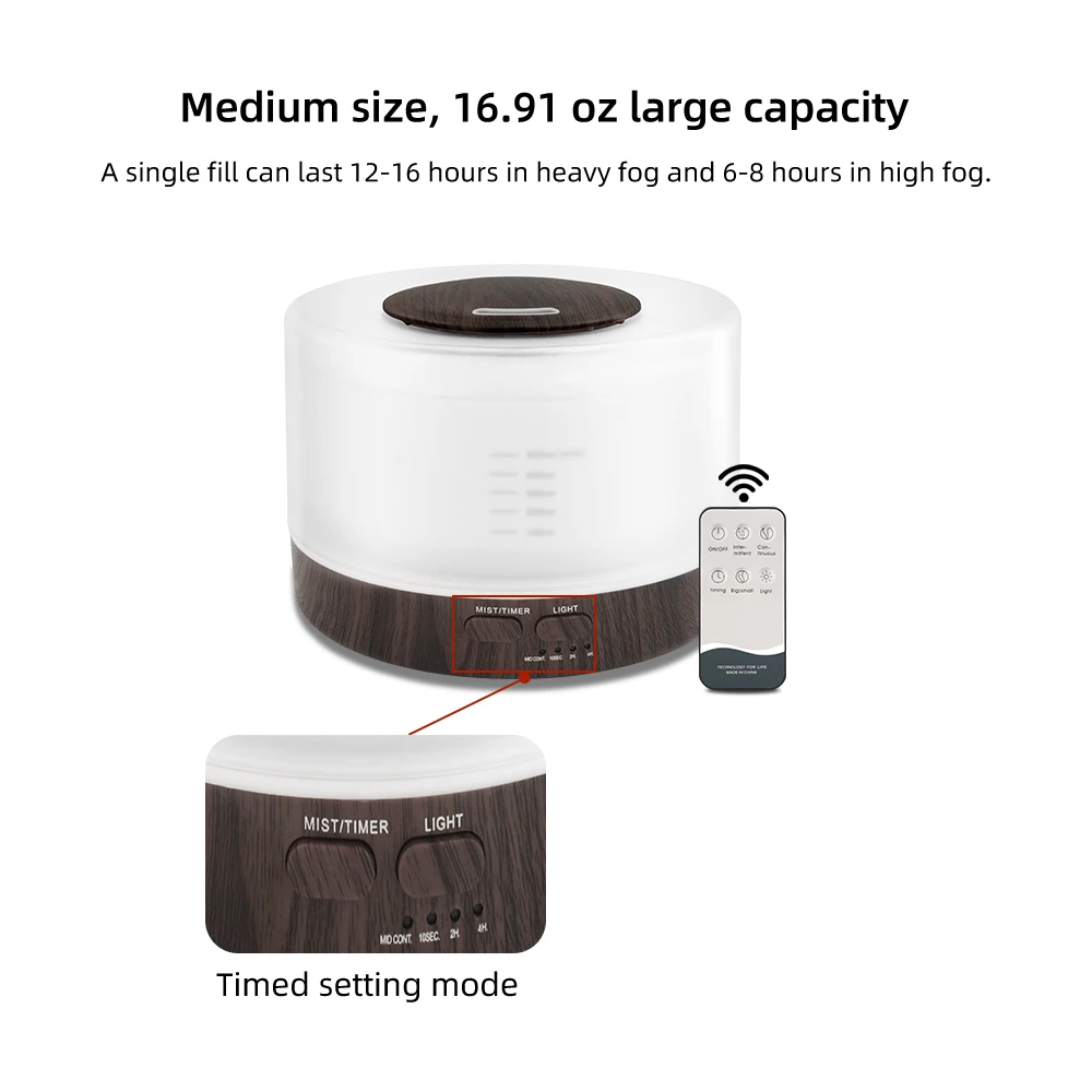 Create Serenity  16.9oz Luxury Aromatherapy Diffuser with Mood Lights & 6 Oils – Relax, Breathe, Unwind