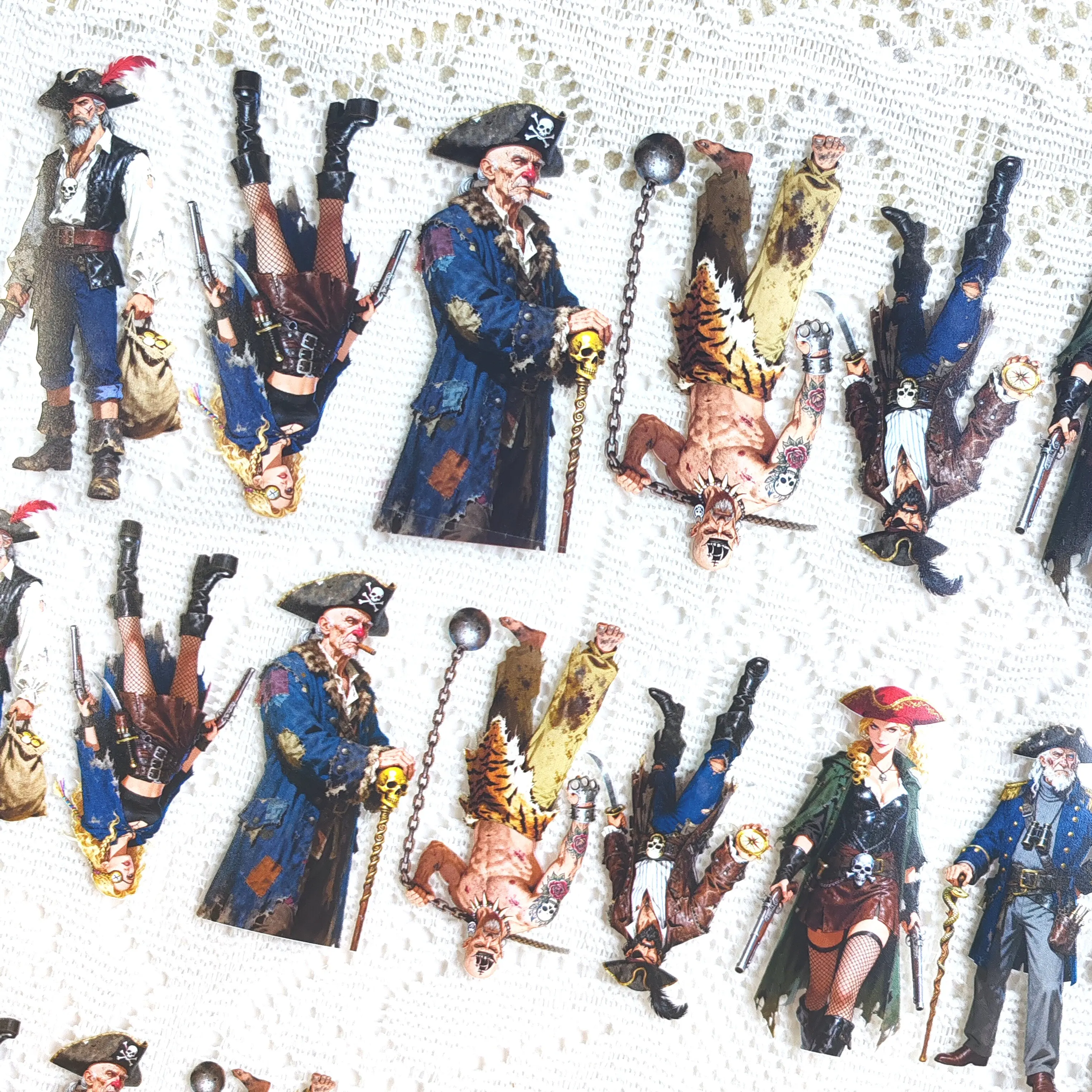 Pet Tape Journal Pirate Character Collage Decoration Card Landscaping Character Collage Decoration