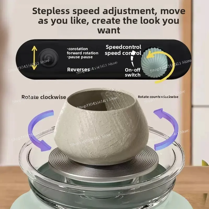 Kids' DIY Electric Mini Pottery Wheel Kit | Parent-Child Interactive Art Craft Pottery Making Toy
