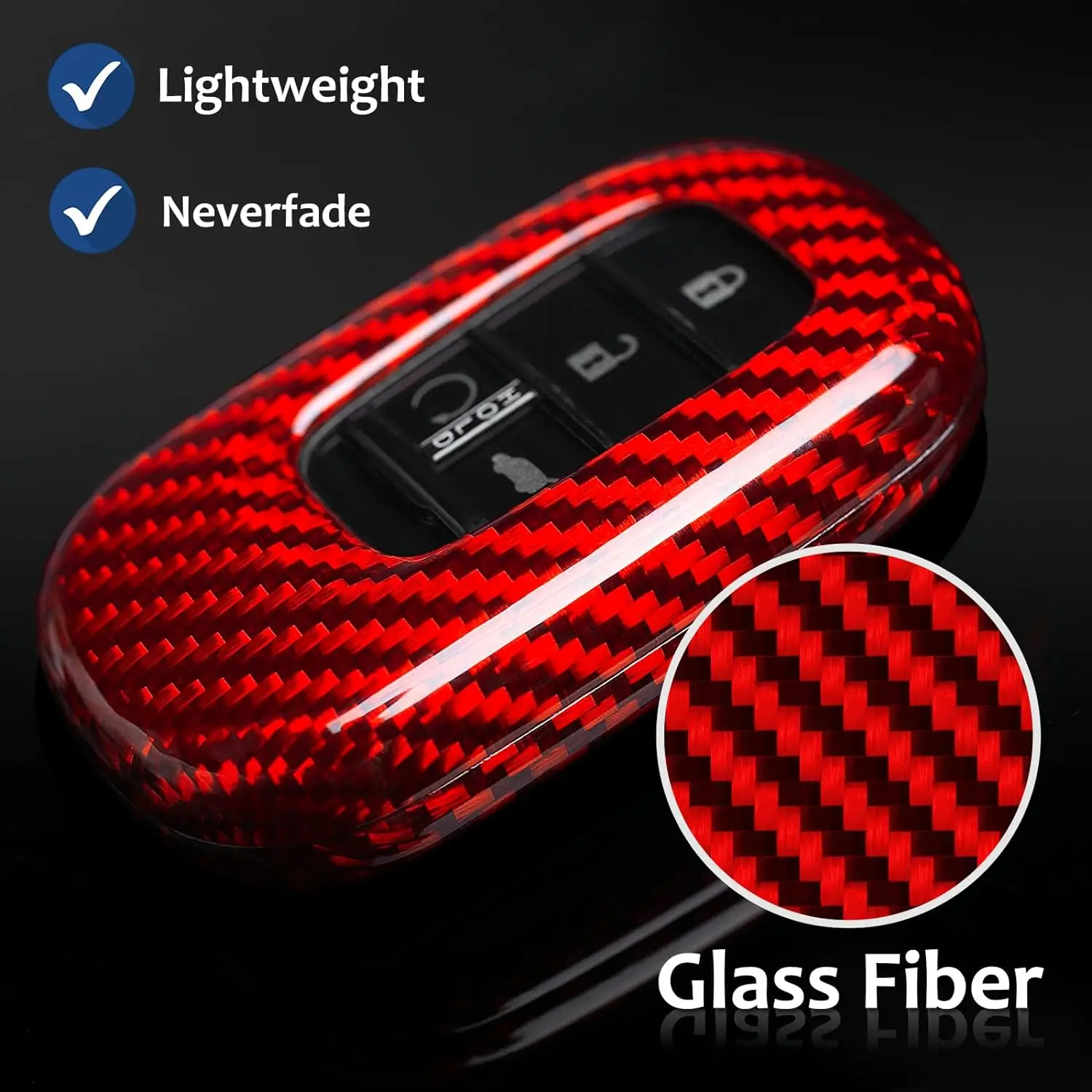 For Honda Key Fob Cover Carbon Fiber Key Case Shell for Honda Civic Type R Accord HR-V CR-V Pilot Sport SI EX EX-L Accessories