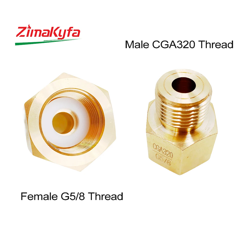 CO2 G5/8 To CGA320 Thread Tank Cylinder Connector Adapter Adaptor Converter For Regulator