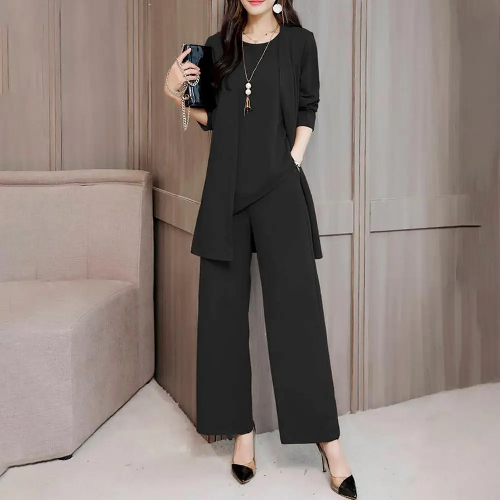 Women\'s Fashion Professional Suit Korean Elegant Spring Autumn New Blazers Coat + Pants Vest Top Three-piece Set Femlae Clothing