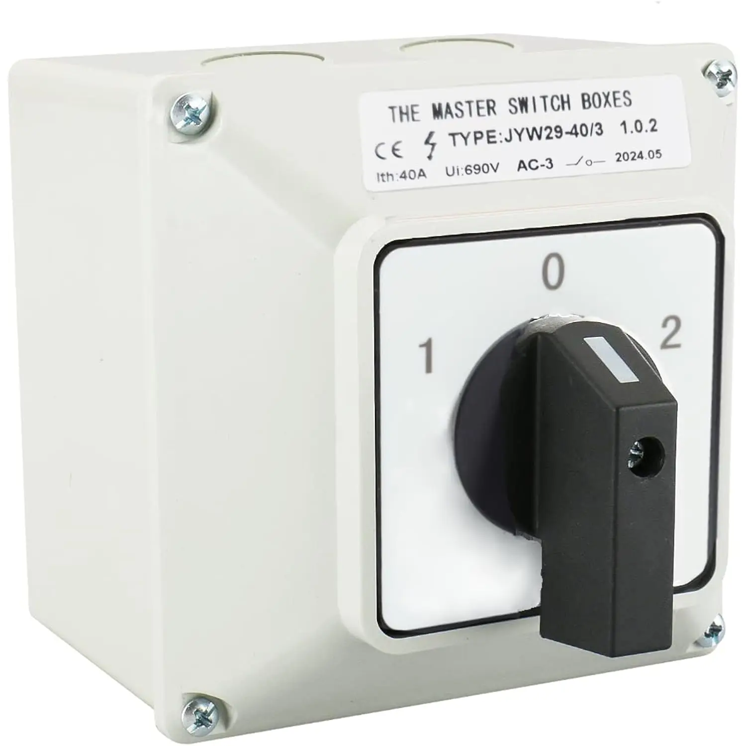 Universal Rotary Transfer Switch 690V 40A Cam Transfer Switch 3 Position 3 Phase Main Switch Box JYW29-40/3