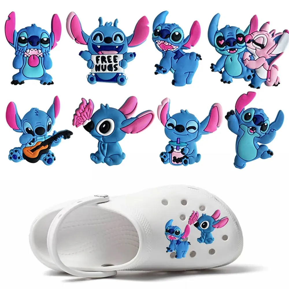 

Disney 8-10pcs Stitch Shoe Charms Cute Detachable Sneaker Clips for Kids Cartoon Shoe Decor Accessories