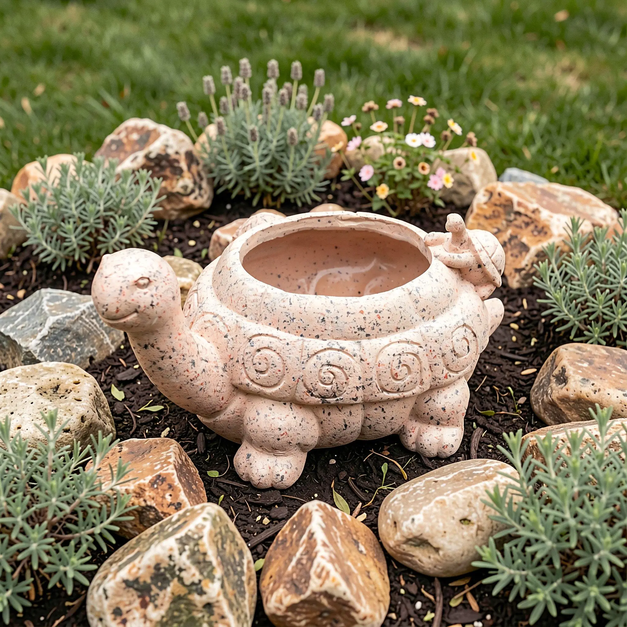Turtle Succulent Planter Cute Resin Tortoise Flowerpot 8.7