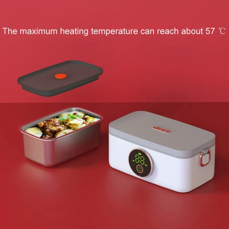 Electric Heating Lunch Box Wireless Portable USB Rechargeable Lunch Box 1000mL 16000mAh Food Insulation Lunch Container