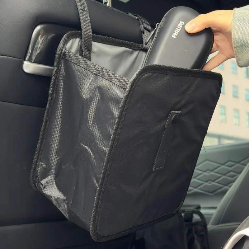 

Foldable Car Trash Can Large Capacity Car Hanging Waterproof Leakproof Trash Can Storage Bag Car Interior Accessories