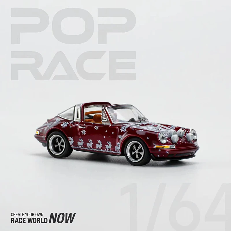 

POPRace 1:64 модель автомобиля RWB 964 Singer литье под давлением-Рождественская версия 2023