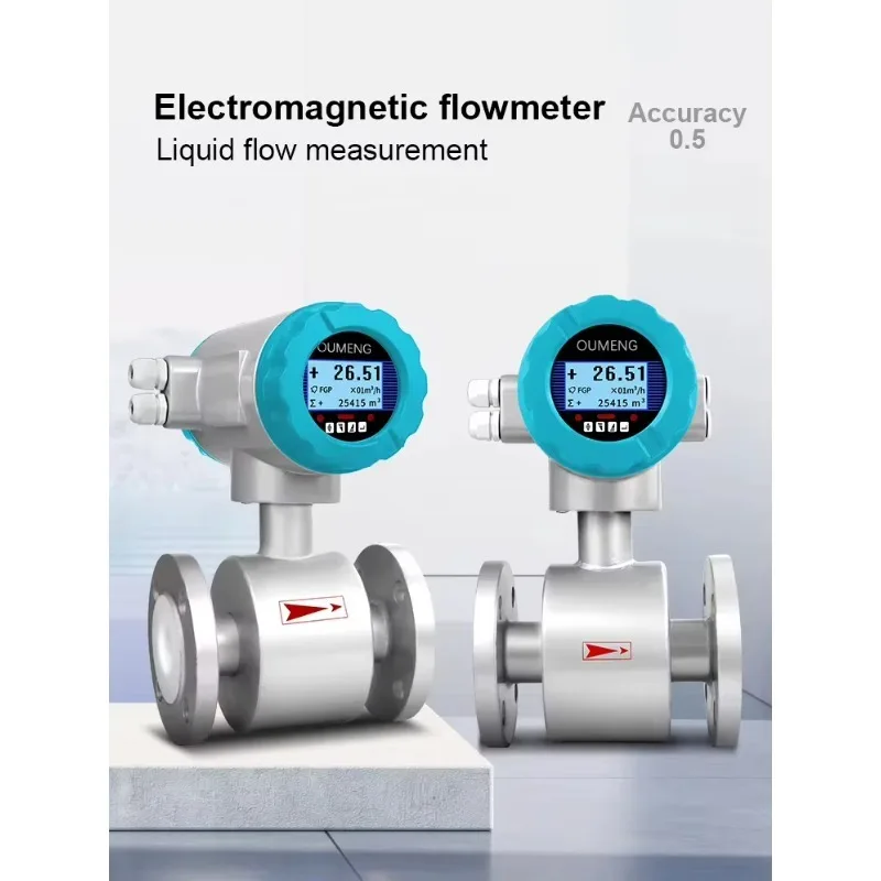 Customizable Integrated Anti-Corrosive Electromagnetic Flow Meter LCD Intelligent Liquid Medium Chemical Water Treatment OEM