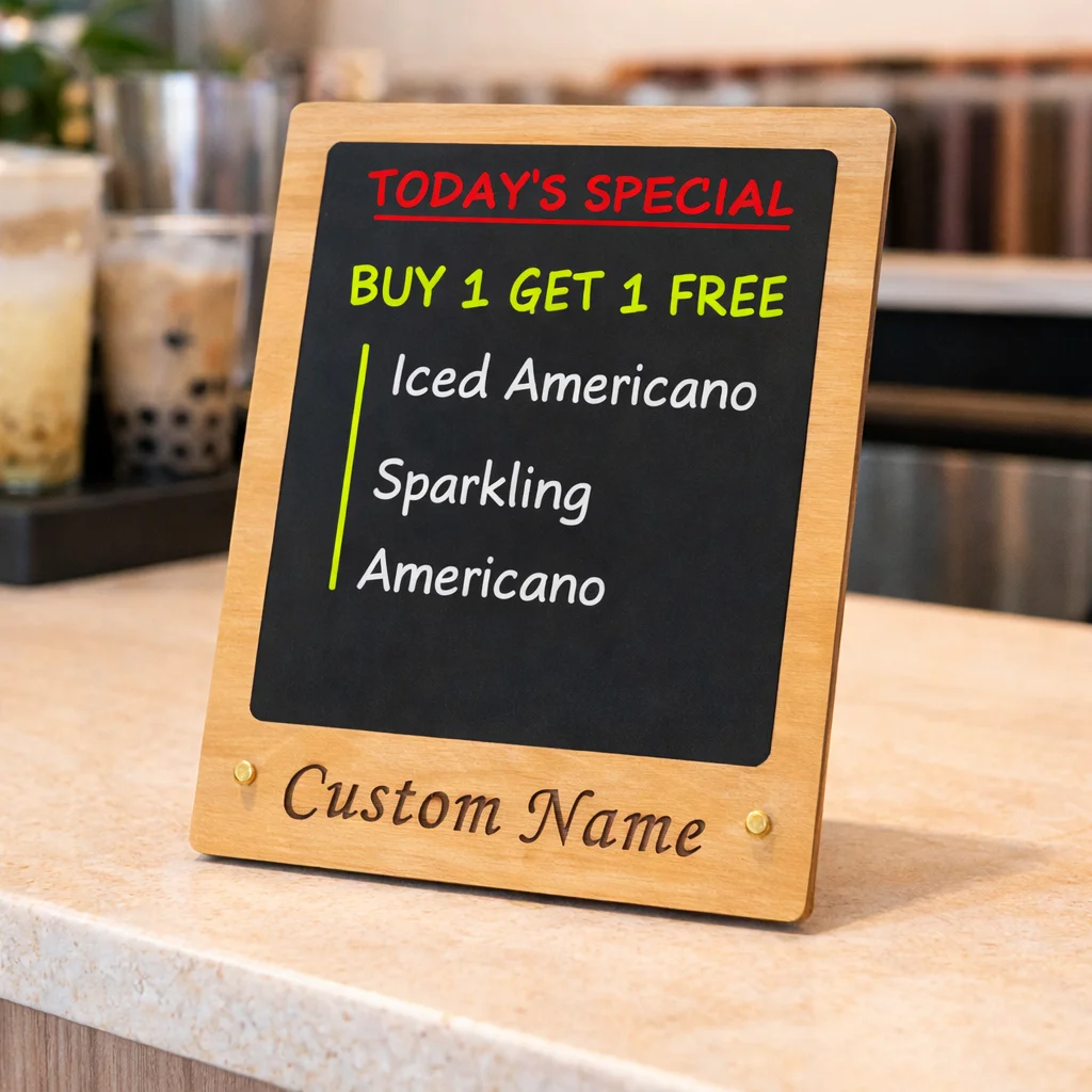 Personalized Chalkboard Sign Children's Drawing Custom Name Wooden Message Board Reusable Acrylic Writing Panel Desk Wedding