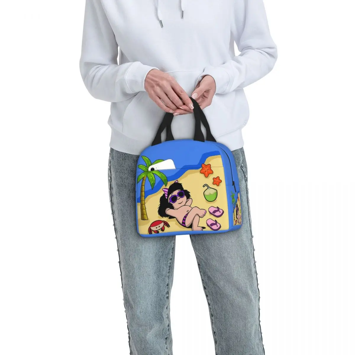 Relax Mafalda Insulated Lunch Bags Cooler Bag Meal Container Portable Tote Lunch Box Food Storage Bags Office Picnic