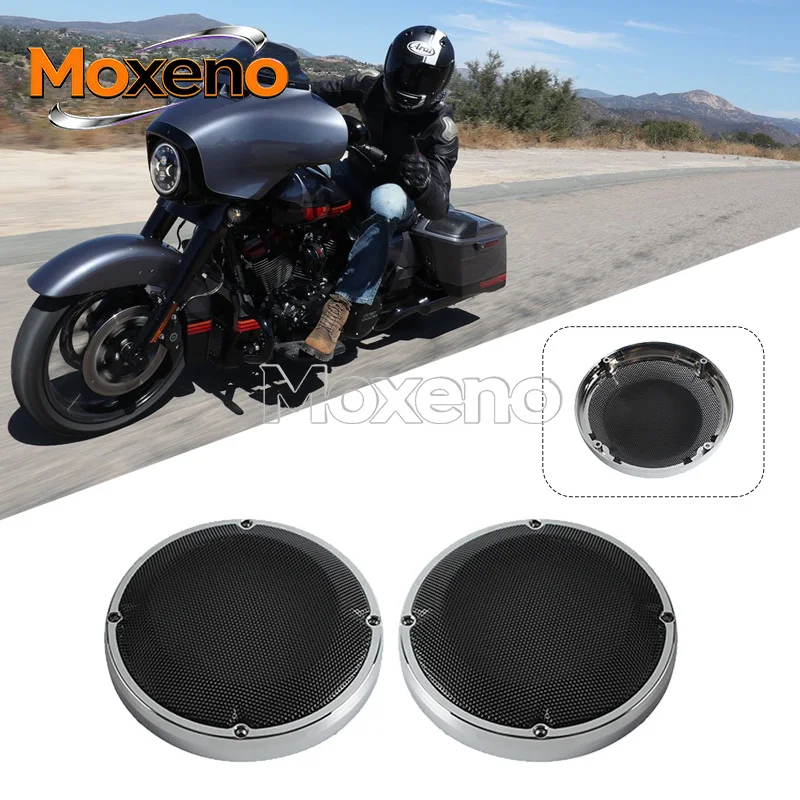 

Motorcycle Round Speaker Cover Saddlebag Lids For Harley Touring Road King Road Glide Electra Glide FLHT FLHTP FLHX 1983-2020