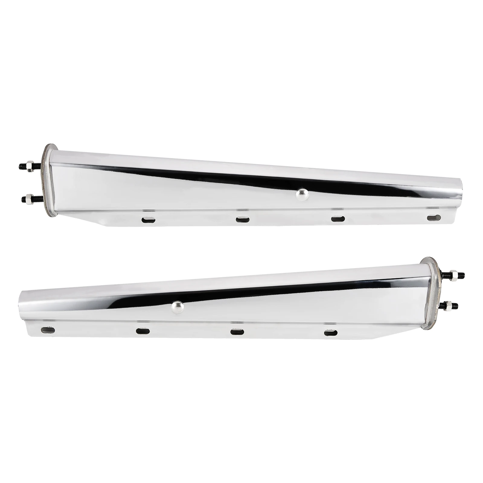 

2 PCS Stainless Steel Straight Spring Loaded Mud Flap Hanger Set 2-1/2" Bolt Spacing 30" Length for Semi Trucks, Silver