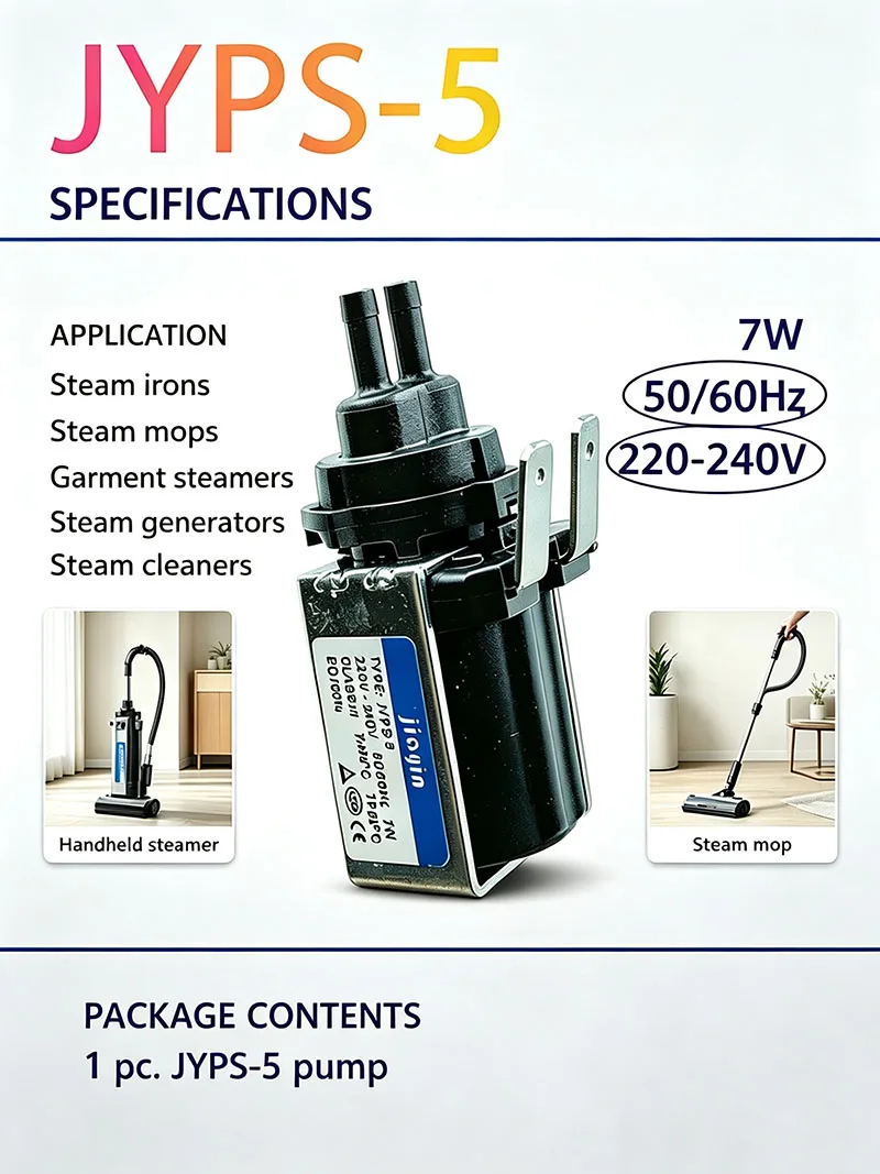 JYPS-5 Mini Electromagnetic Plunger Pump AC 220-240V 7W for Handheld Iron Steam Mop Garment Steamer Coffee Machine​