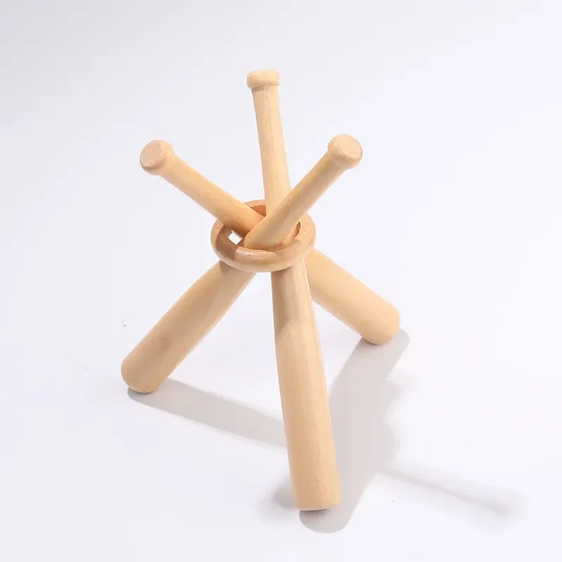 Mini solid wooden baseball stand, soft and hard baseball tray softball stand, display base bracket