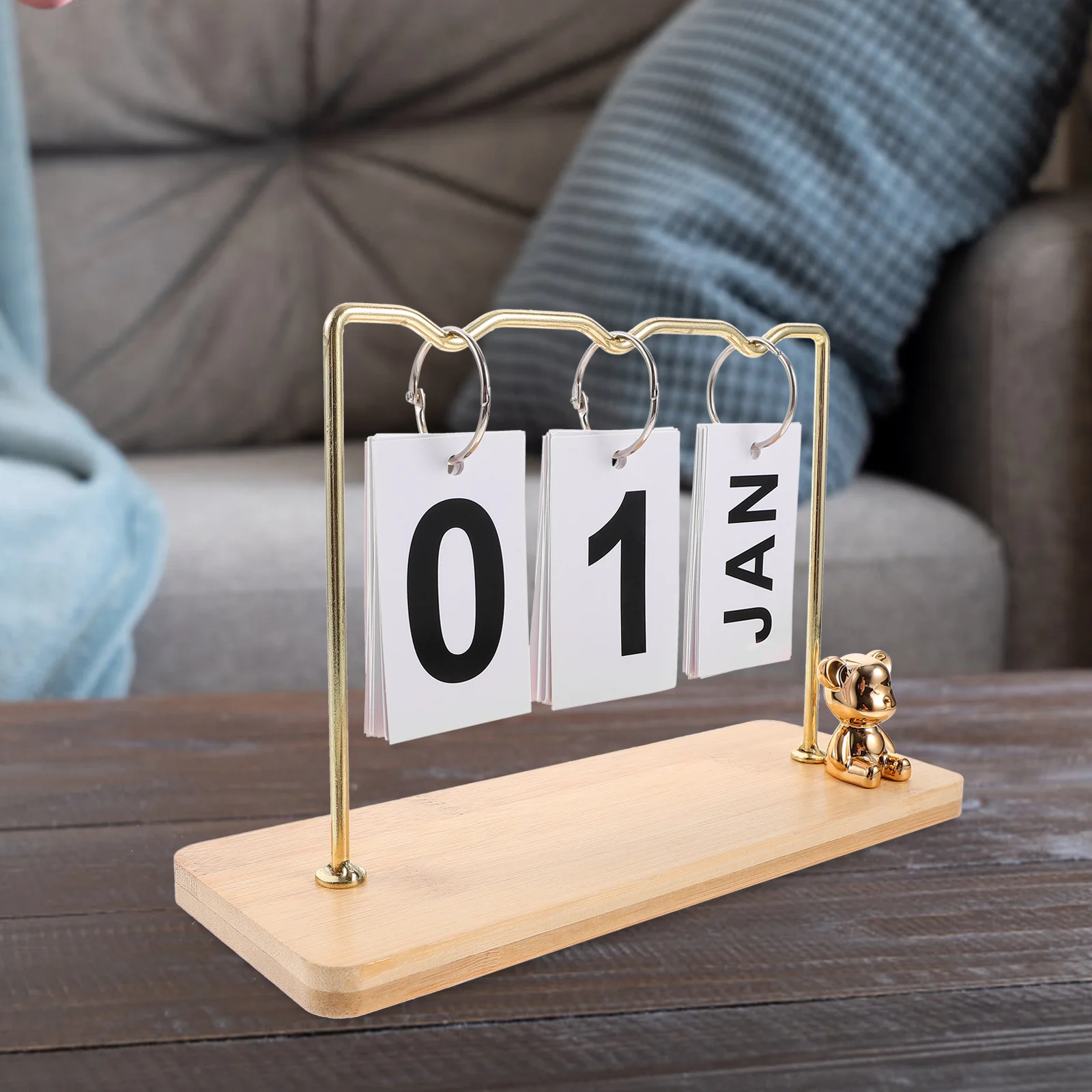 

1pc Tabletop Desk For Office Home Standing Desktop Table Flip Perpetual Calendar Calendar For Desk Decor