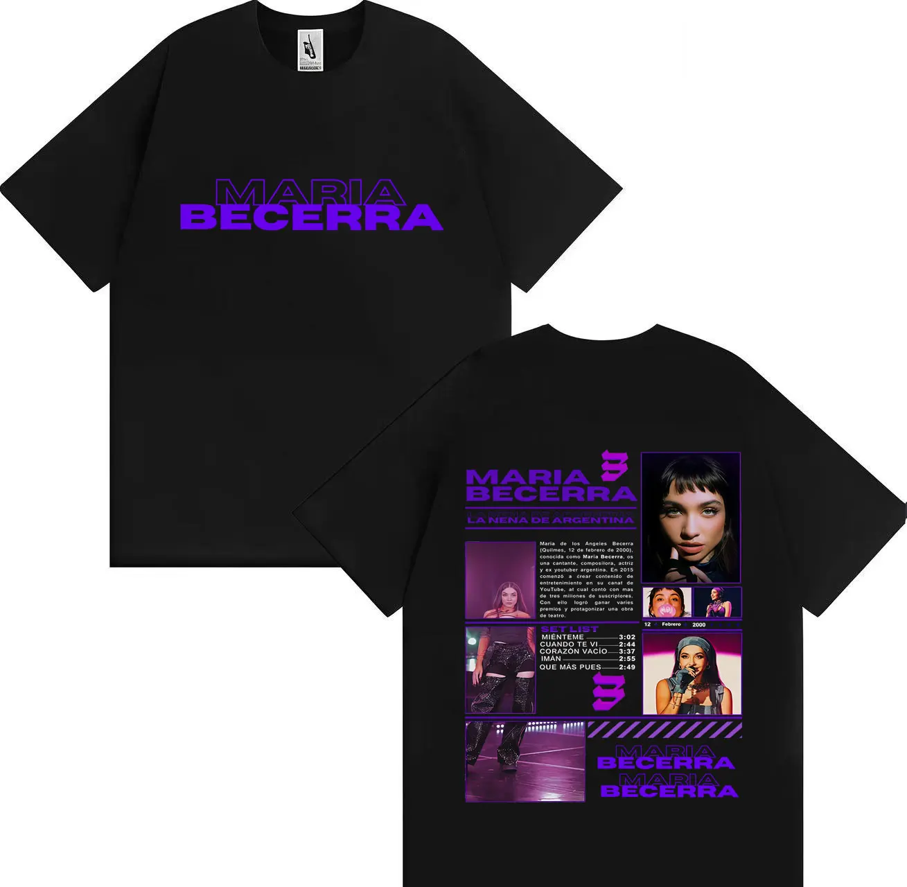 الصيف ماريا بيسيرا لا نينا 2025 جولة Harajuku تي شيرت رجل إمرأة موضة تي شيرت عادية الجمالية المتضخم تي شيرت المراهقين #1