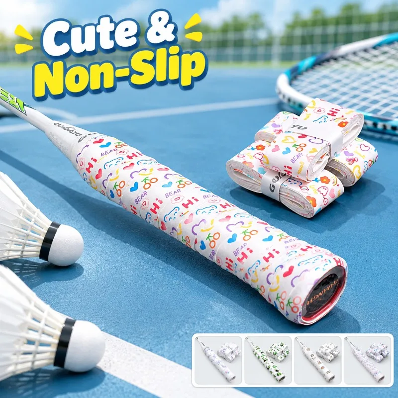 Cute Cartoon Sticky Overgrip Specially for Badminton Lovely Girls Design Non-slip Sweat Absorbing Handle Wrap Tape for Badminton