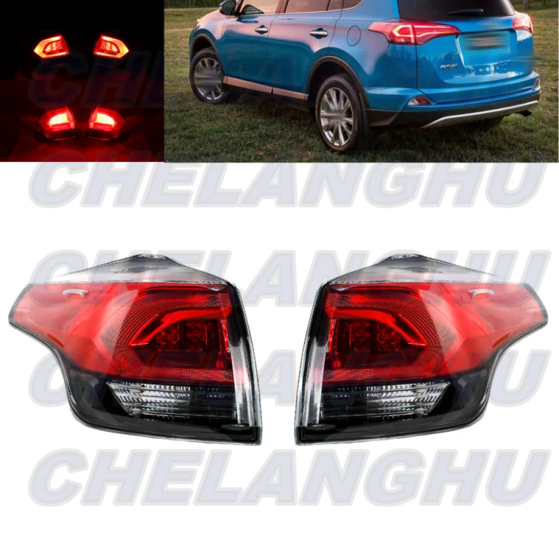 

For Toyota RAV4 2016 2017 2018 Pair Left+Right Outer Side Tail Light Rear Brake Lamp With Bulbs