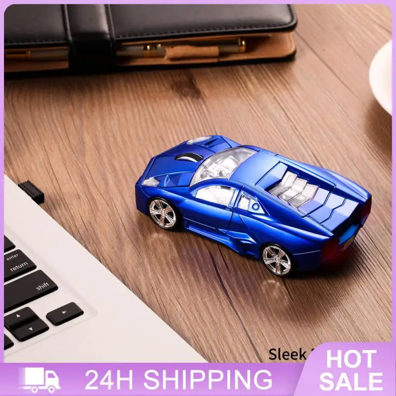 Computer Accessories Four-way Roller 6 Months Standby Time Sports Car Shape Streamed Beauty Humanized Design Wireless Mouse Red