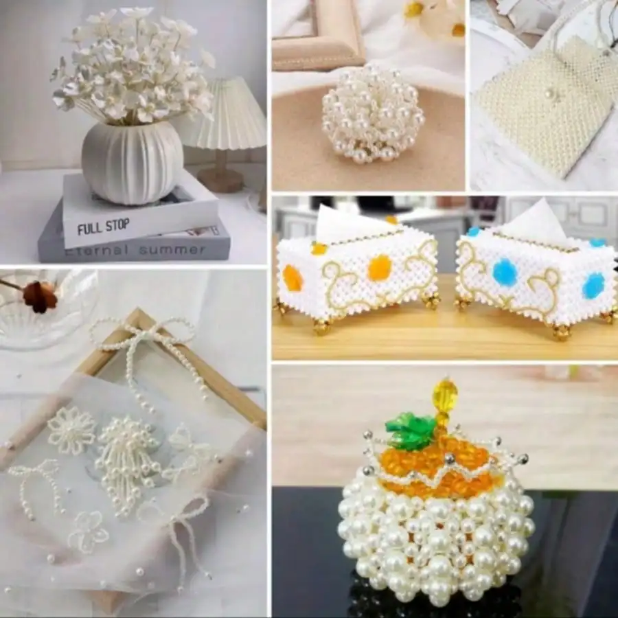 About 1300pcs ABS Pearl Set Box Beads DIY Handmade Earrings, Bracelets, Necklaces, Mobile Phone Chains And Decorations