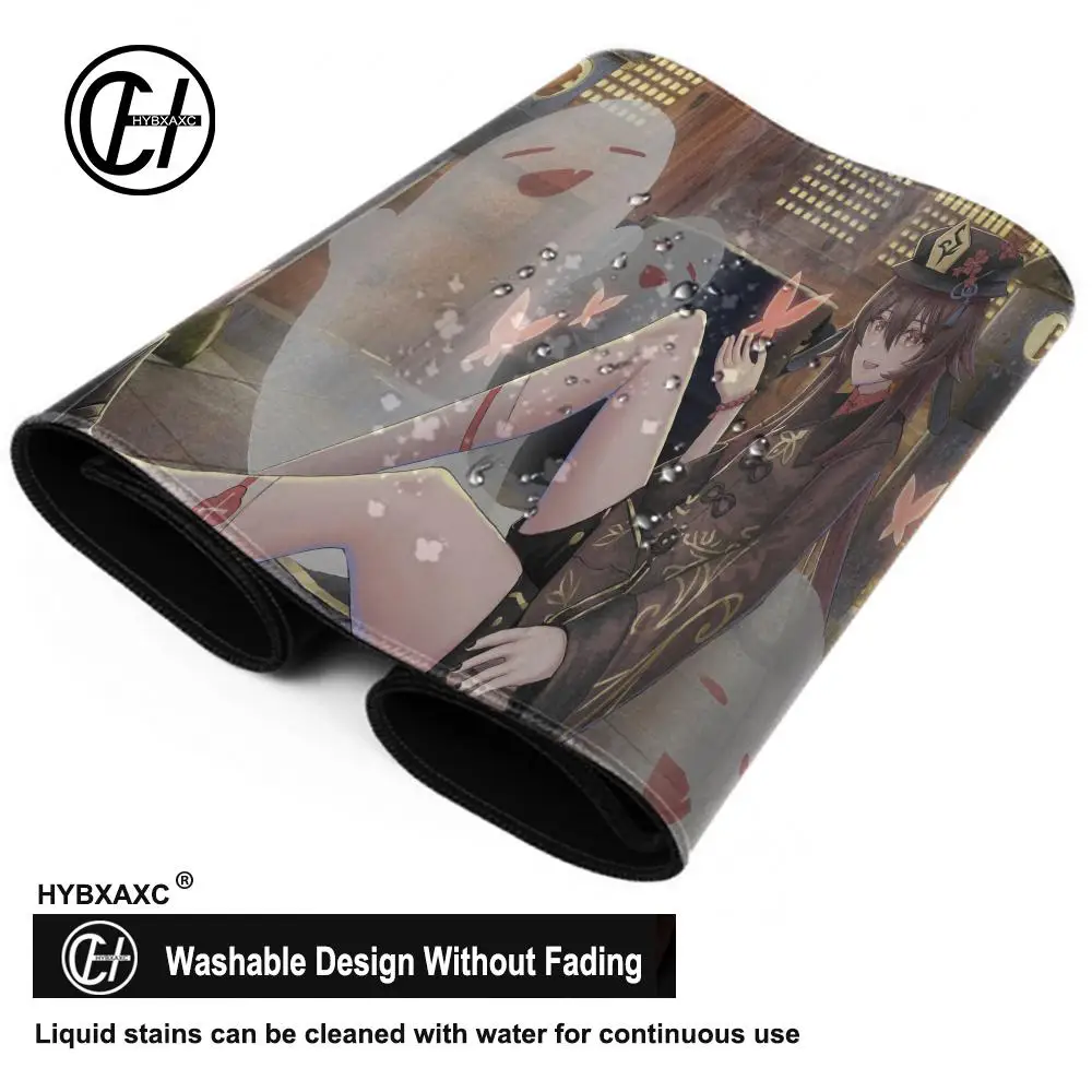 Anime Cute Hu Tao Mousepad Non-slip Rubber Gaming Genshin Impact Mouse Pad Keyboard Mat Computer PC Laptop Pad Game XXL Desk Mat
