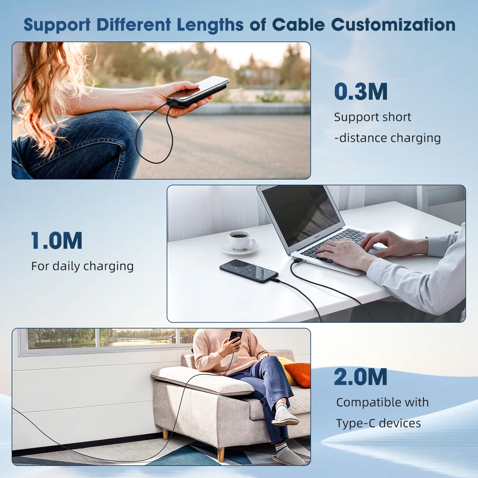 كابل بيانات USB3.2 إلى النوع c 10G 3A 60W Usb 3.0 إلى Usb c Type-c كابل شحن سريع 0.3m 0.5m 1m 2m 3m #4