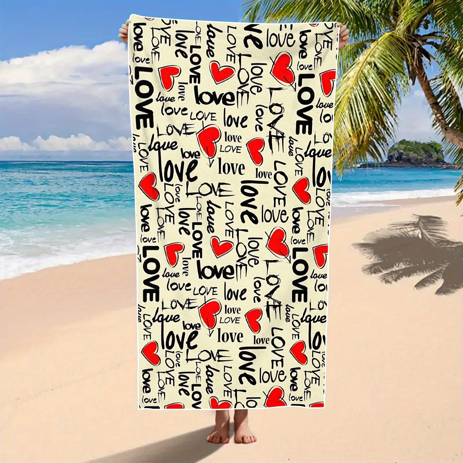 

1 piece all-in-one art design print large size beach towel, bath towel, shawl, lightweight, perfect for sauna, beach, yoga
