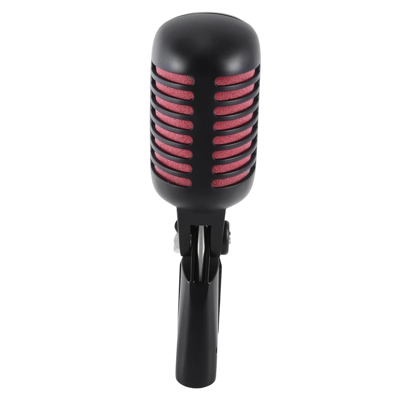 1 Piece Professional Classic Retro Dynamic Vocal Microphone Black & Red Metal For Live Performance Karaoke