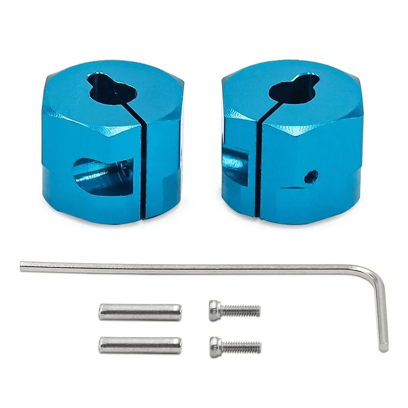 Adaptateur de moyeu hexagonal de roue en métal de 12mm, 2 pièces, combinateur pour série Tamiya WR/GF/G6 WR02 GF01 G601, pièces de mise à niveau en métal, voiture sur chenilles RC