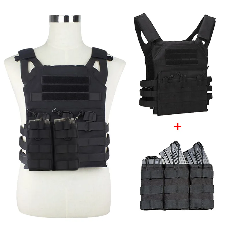 

JPC Tactical Vest Plate Carrier Molle Vest Hunting Accessories Military Equipment with Quick Release Buckle Military Gear 2pcs