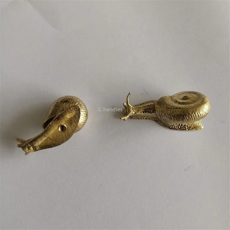 Brass Snail Pure Copper Drawer Cabinet Door Handle Creative Wardrobe Tea Caddy Jewelry Box Knob  Diy Decoration Pulls Handle