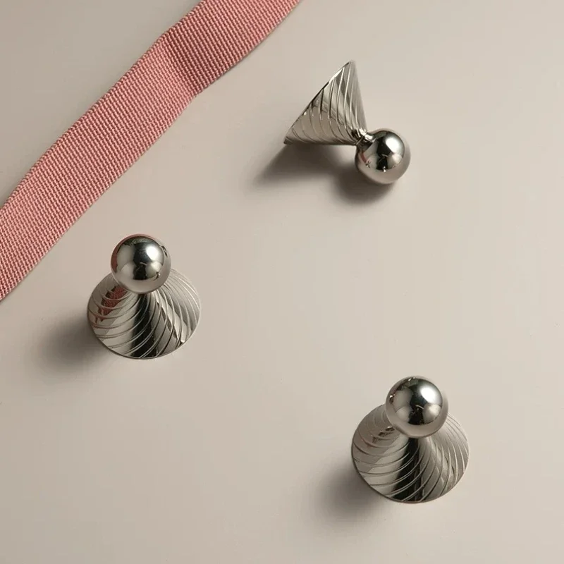 Unique Design Umbrella Shaped Small Knob High-end Silver Cabinet Knobs Kitchen Cupboard Handle Solid Brass Bedroom Drawer Knobs
