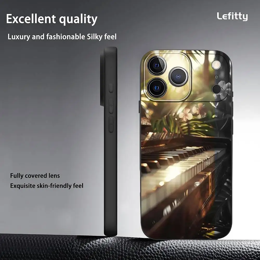 

Piano Art phone case for iPhone 17 16 15 14 13 Pro Max Plus Mini Frosted Soft Case Funda Shockproof Cases