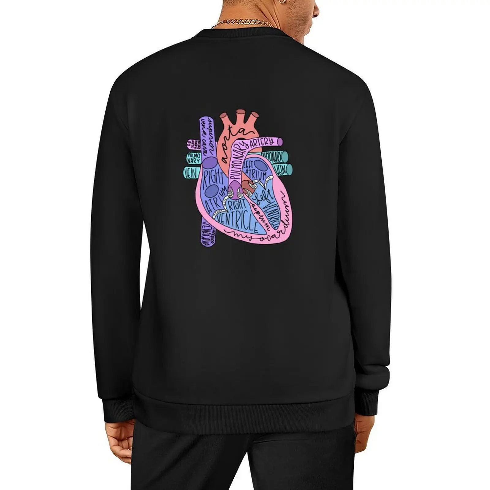 

anatomical heart Pullover korean style clothes autumn new products tracksuit men wear pullover