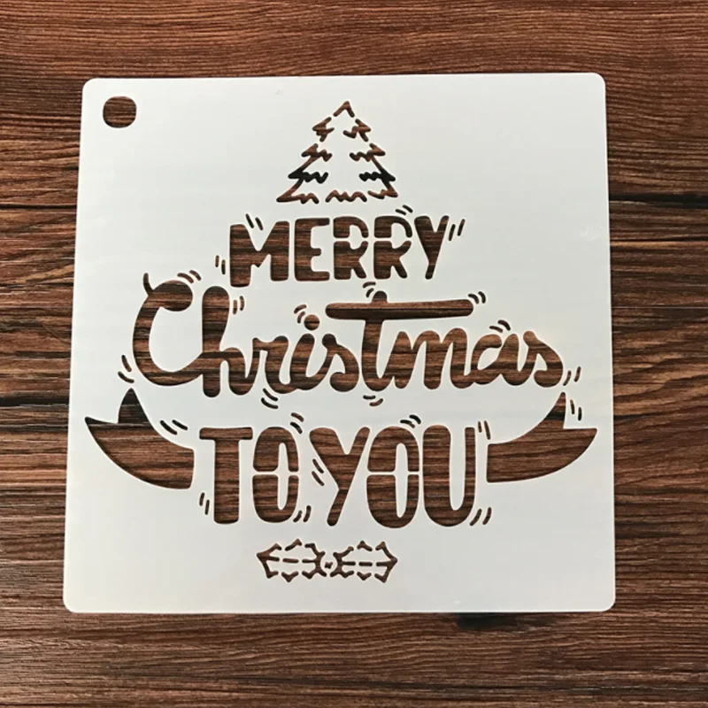 

16cm Merry Christmas DIY Layering Stencils Wall Painting Scrapbooking Coloring Embossing Album Decorative Card Template Reusable