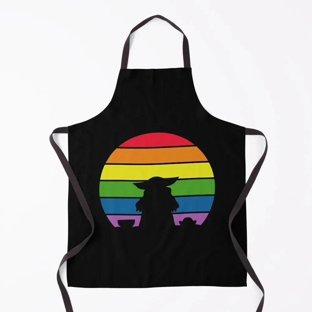

Alien With Frog - Rainbow Pride Apron men Salon Kitchen Tools Men kitchen Apron
