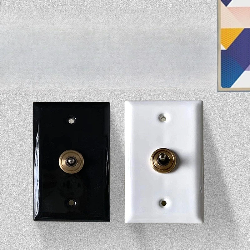 Vintage ceramic switch switch, stylish hand lever switch for Mingsu Hotel, Japanese-style single/double control switch