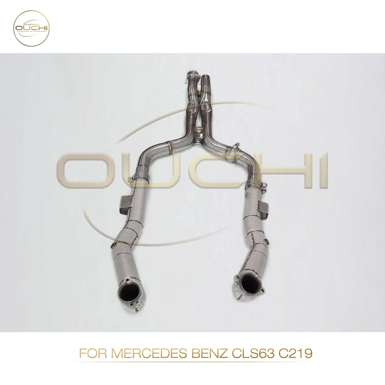 High Flow Performance Downpipe for Mercedes benz CLS63 C219 OUCHI Exhaust System with Heat Shield Stainless steel