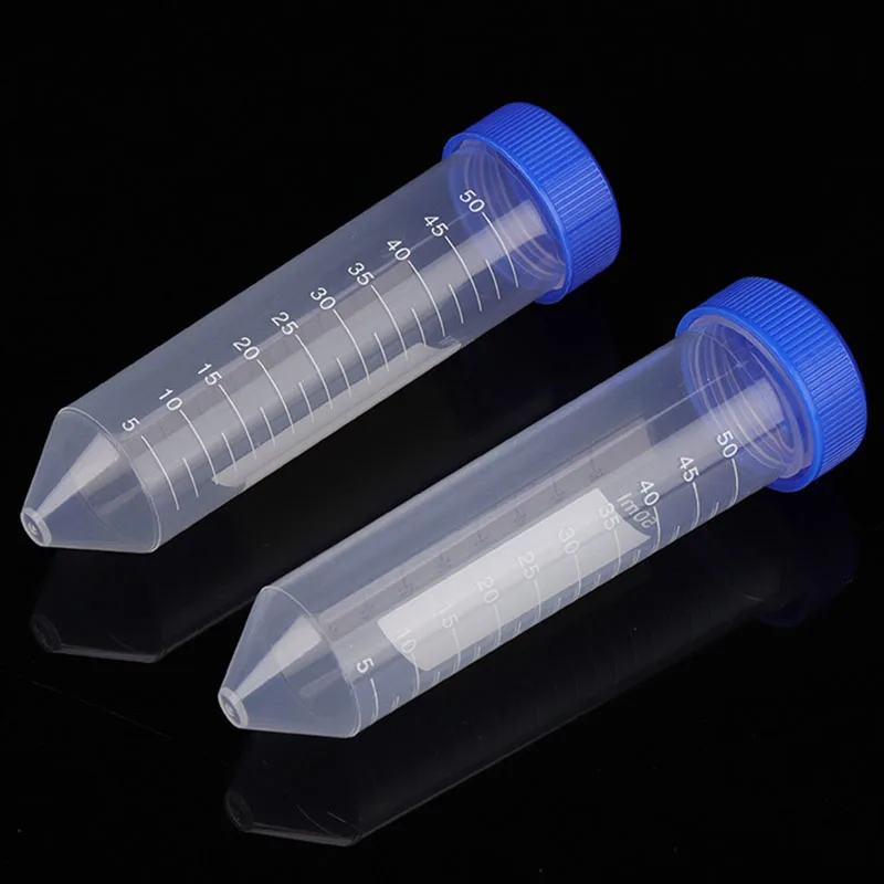 10pcs 50 Ml Plastic Screw Cap Sharp-bottom Centrifuge Tube with Scale Independent Centrifuge Tube Laboratory Accessories