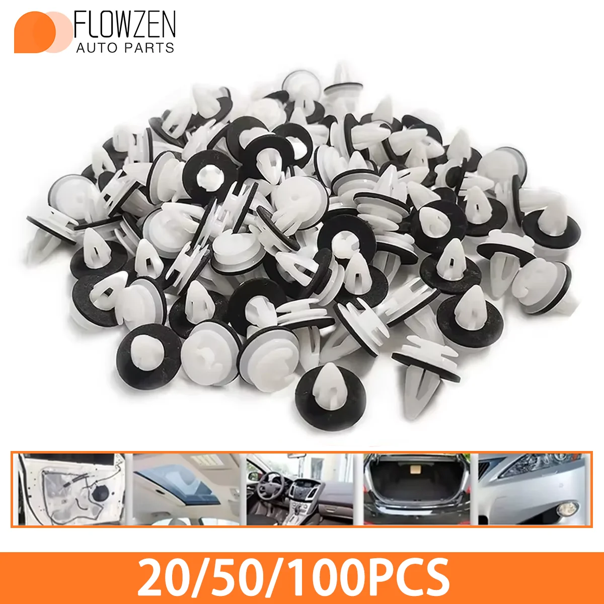 20/50/100PCS Fixing Device With Sealing Ring Screw Fastener Rivet Door Panel Clip Bumper Car Interior Retaining Accessories