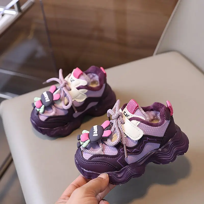 كارتون 2025 الشتاء المخملية أبي أحذية الأطفال الرياضة أحذية رجالية قطنية أحذية الأطفال عادية