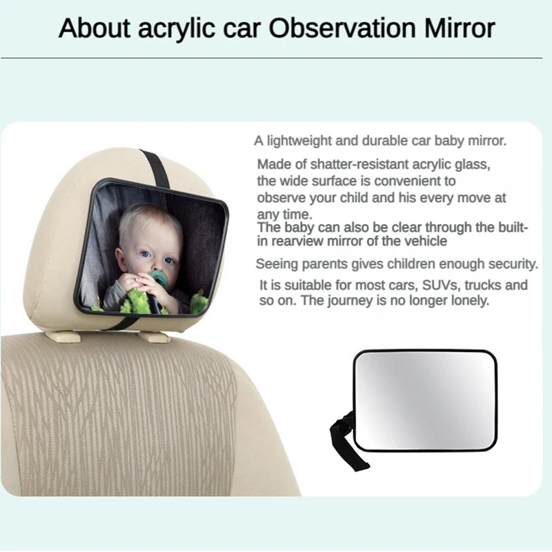 EAFC Specchietto per sedile posteriore per auto largo regolabile Seggiolino per bambini/bambino Specchio di sicurezza per auto Monitor Specchio per