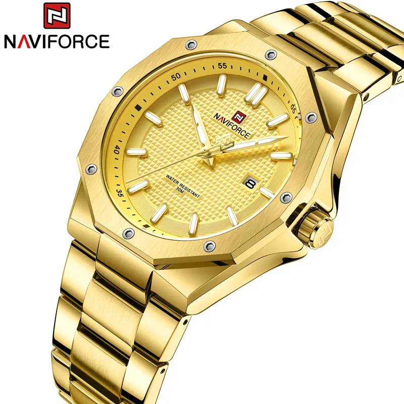 

NAVIFORCE Brand Men's Watches Sport Waterproof Stainless Steel Male Quartz Wristwatch Business Date Clock Relogio Masculino 2023