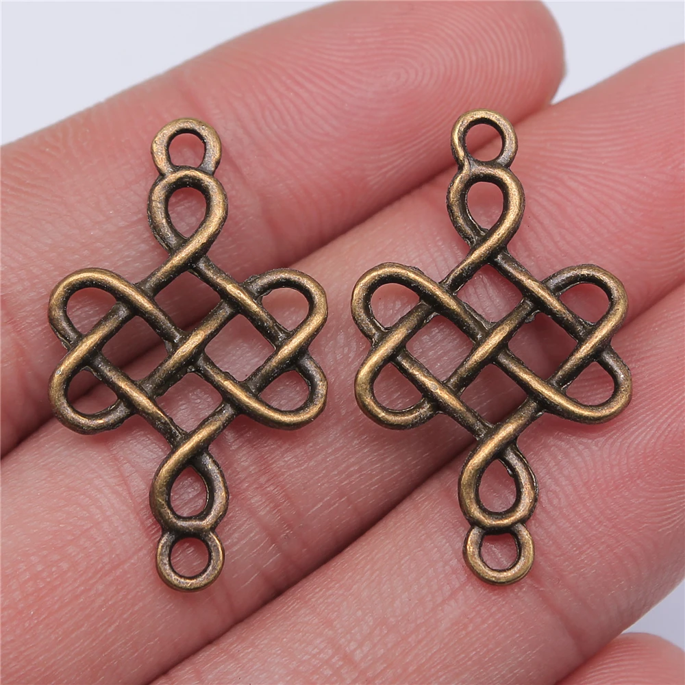 WYSIWYG 20pcs 31x18mm Chinese Knot For Jewelry Making Lucky Chinese Knot Pendants Charm Chinese Knot Connector