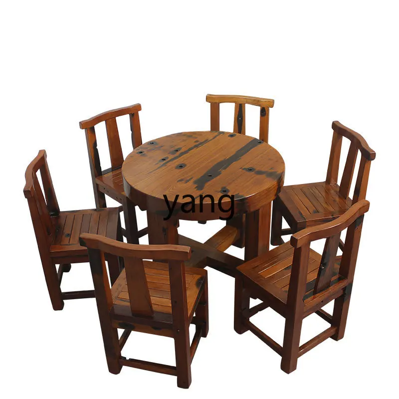 

LMM solid wood Chinese thickened round dining table B & B meal high-end hotel store large round table