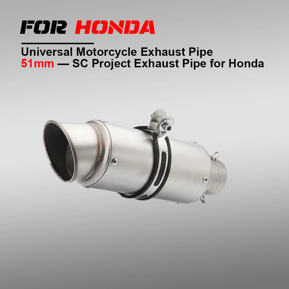 

GP Racing Style Motorcycle Exhaust Muffler - 51mm Universal Steel with DB Killer for CBR, Z-Series, MT07/09, R1/R3