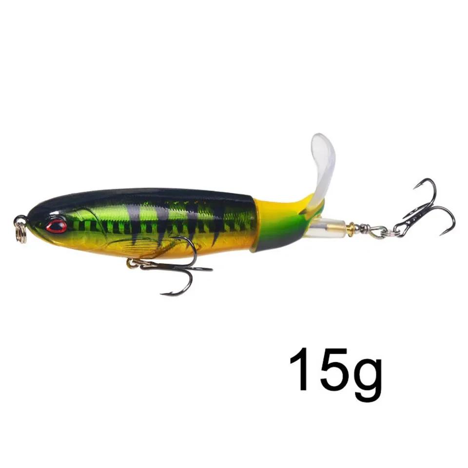 1Pcs Plopper Angeln Locken 13g/15g/35g Wels Lockt Für Angelgerät Schwimm rotierenden Schwanz Künstliche Köder Crankbait