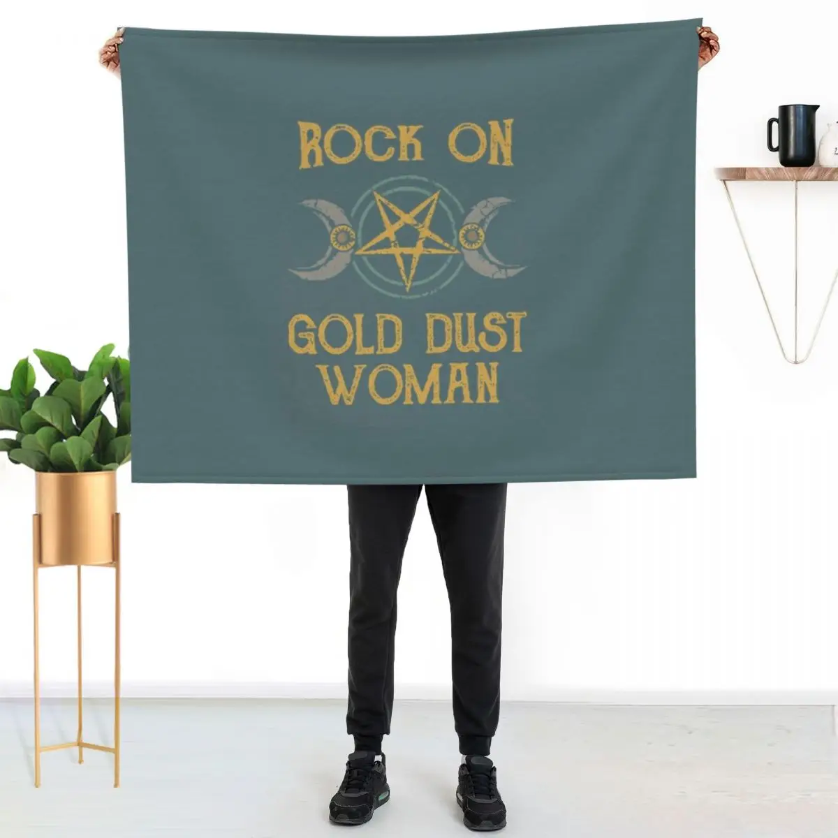 gold moon stars Throw Blanket Flannel Multi-Purpose anime Bed Fashionable blankets ands Fashion Sofas Blankets