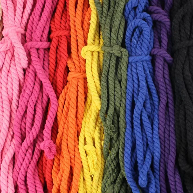 100% Cotton Macrame Cord Rope 8mm Color 3-Strand Cotton Rope DIY Handmade Wall Hangings Natural Sewing Bohemia Wedding Home Deco